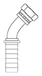 Balflex 23 Series 2-Piece Female JIC 37° Swivel 45° Elbow