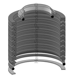 4-Piece Piston Seal, Rod 1.750 x Bore 4.000 (BAK-106391)