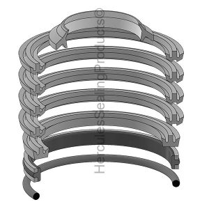 4-Piece Piston Seal, Rod 1.250 x Bore 4.000 (BAK-106393)