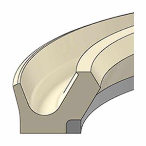 Urethane U-Style, Polyacetal Back-Up Hydraulic Rod Buffer Seal (DYR32-1.75-20BU) – ID 1.750" x OD 2.390" x Height 0.220"