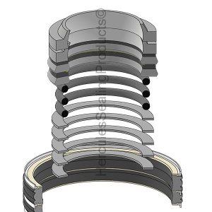 2 Stage Rod 35.000 mm, 70.000 mm, Hydraulic Seal Kit (FAS-GSC-162)