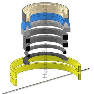 Hydraulic Seal Kit, Rod 40.000 x Bore 70.000, Models 445C, 445D, 555C, 555D, 575D, 655C, 655D, 675D (FD-FP419)