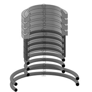 Hydraulic Telescopic Cylinder Kit, Rod 2-3/8, 2-7/8, 3-3/8, 3-7/8 Stgs (GLC-UA80570)