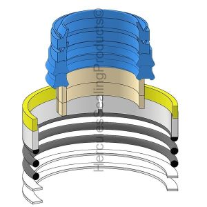 Hydraulic Seal Kit, Rod 36.000 x Bore 65.000, Models 410D, 410G, 510D (JD-T153744)