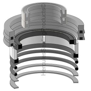 Hydraulic Seal Kit, Rod 1.500 x Bore 2.750, Models 580K, 590 Super M (JIC-G110045)