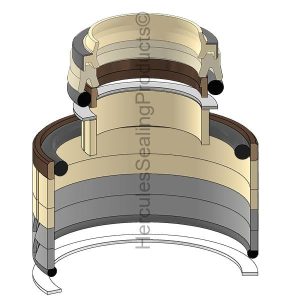 Hydraulic Seal Kit, Rod 80.000 x Bore 120.000, Models SK200, SK200 IV, SK200LC, SK200LC IV, SK210 IV, SK210LC, SK310 III, SK310LC III, SK320 III, SK320LC III (KOB-2438U1105R500)