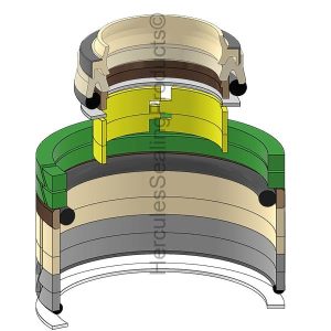 Hydraulic Seal Kit, Rod 120.000 x Bore 170.000, Models SK300 III, SK300 IV, SK300LC III, SK300LC IV, SK310 III, SK310LC III, SK320 III, SK320LC III, SK330 IV, SK330LC IV (KOB-2438U1171R300)