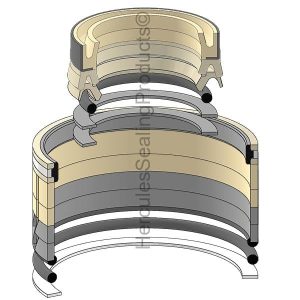 Hydraulic Seal Kit, Rod 95.000 x Bore 135.000, Models SK200-6, SK200LC-6, SK210LC, SK235SR, SK235SRLC (KOB-YN01V00039R300)