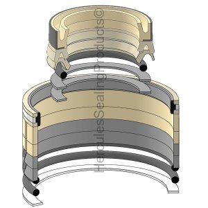 Hydraulic Seal Kit, Rod 95.000 x Bore 135.000, Models SK200-6, SK200LC-6 (KOB-YN01V00078R300)