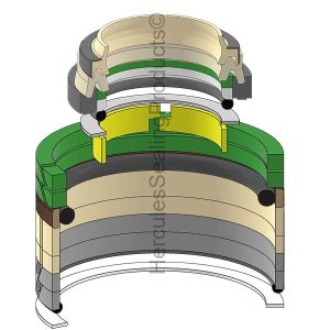 Hydraulic Seal Kit, Rod 80.000 x Bore 120.000, Models SK200-6ES, SK210LC-6E, SK235SR-1E, SK235SR-1ES, SK235SRLC-1E, SK235SRLC-1ES (KOB-YN01V00112R900)