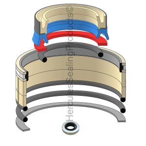 Hydraulic Seal Kit, Rod 60.000 x Bore 120.000, Models WB140-2, WB140-2N, WB140PS-2, WB140PS-2N, WB150-2N, WB150AWS-2N, WB150PS-2N (KOM-878000489)
