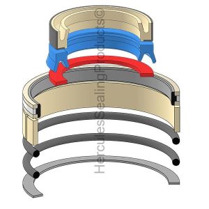 Hydraulic Seal Kit, Rod 60.000 x Bore 95.000, Models WB140-2, WB140-2N, WB140PS-2, WB140PS-2N, WB150-2, WB150-2N, WB150AWS-2, WB150AWS-2N, WB150PS-2, WB150PS-2N (KOM-878000492)