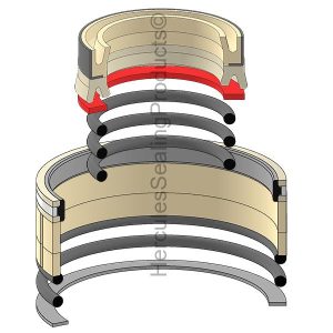 Hydraulic Seal Kit, Rod 50.000 x Bore 115.000, Models WB140-2, WB140-2N, WB140PS-2, WB140PS-2N, WB150-2, WB150-2N, WB150AWS-2, WB150AWS-2N, WB150PS-2, WB150PS-2N (KOM-878000542)
