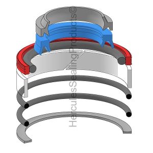Hydraulic Seal Kit, Rod 25.000 x Bore 40.000, Models BX23S, BX23S-1, BX1880, BX1880-1, BX2380, BX2380-1, BX2680, BX2680-1, L340S, LA344, LA344S (KUB-7J626-63400)