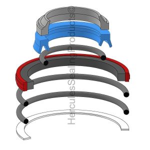 Hydraulic Seal Kit, Rod 35.000 x Bore 60.000, Models BH92, L3560, L4060, L4701, L4760, L4802, L6060, MS5800, MX4800, MX5200, MX5400, MX5800, MX6000 (KUB-7K500-13300)