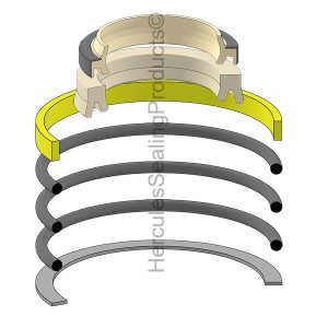 Hydraulic Seal Kit, Rod 25.000 x Bore 50.000, Models B2650, B3350, BH77, L2501, L2502, L3301, L3302, L3560, L3901, L3902, LX2610 (KUB-7K503-13300)