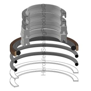 Hydraulic Seal Kit, Rod 35.000 x Bore 55.000, Models M6060, M7060, MS5800, MX4800, MX5200, MX5400, MX5800, MX6000 (KUB-TD060-37950)