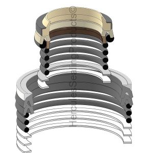 Hydraulic Seal Kit, Models MS-180-3, MS-180S-3, MS-180LC-3 (MIT-E15300033)