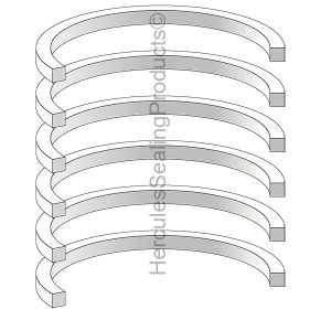 A Series, PTFE Hydraulic Strip Tube End Seal - Bore 10.000" (MLR-090-ES006-1000)