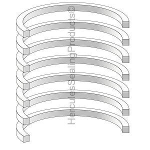A Series, PTFE Hydraulic Strip Tube End Seal - Bore 12.000" (MLR-090-ES006-1200)