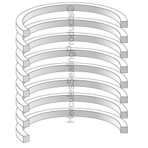 A Series, PTFE Hydraulic Strip Tube End Seal - Bore 14.000" (MLR-090-ES006-1400)
