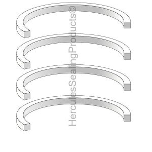 A Series, PTFE Hydraulic Strip Tube End Seal - Bore 7.000" (MLR-090-ES006-700)