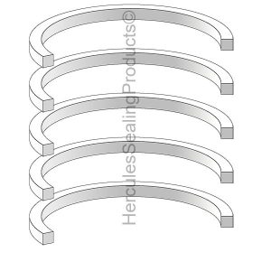A Series, PTFE Hydraulic Strip Tube End Seal - Bore 8.000" (MLR-090-ES006-800)