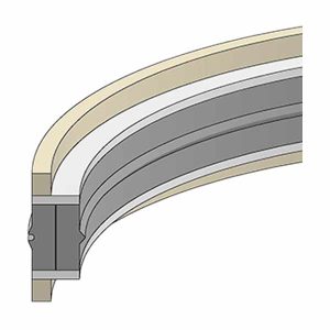 70A Durometer Nitrile/Fabric 5 Piece Hydraulic Piston Seal with PTFE Back-Up and Nylon Bearing (CTC-A04601216) – ID 106.000 mm x OD 120.000 mm x Height 22.000 mm
