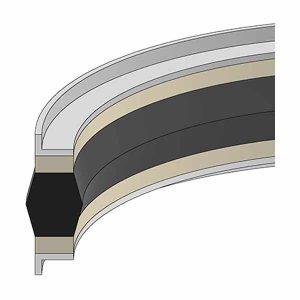 70A Durometer Nitrile/Fabric Seal Acetal Bearing/Back-Up Hydraulic Piston Seal Assembly (MPSA-58-055) – ID 40.000 mm x OD 55.000 mm x Height 24.000 mm