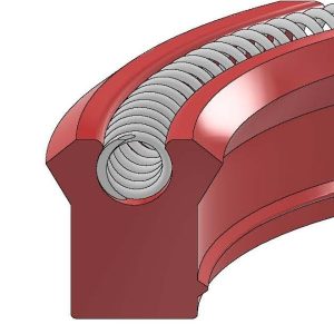Urethane Stainless Steel Spring Energized Hydraulic Rod U-Seal (MRTUSL-130X145X10) – ID 130.000 mm x OD 145.000 mm x Height 10.000 mm