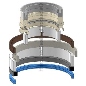 Hydraulic Seal Kit, Rod 2.500 x Bore 5.250, Models B95B - TIER 3 (2008), B95C (NH-84155594)