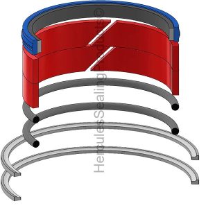 CDT1 Series, Hydraulic Piston Seal Kit, Bore 2.000" (RRTH-R978006831)