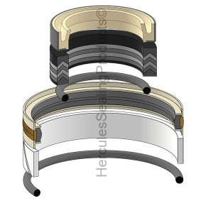 Hydraulic Seal Kit, Rod 70.000 x Bore 125.000, Models TORO 007, TORO 1250 (SDK-04001783)