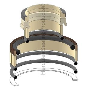 Hydraulic Seal Kit, Rod 25.000 x Bore 50.000, Models EC140B LC, EC140B LCM, EC160B LC, EC160B NLC, EC160C L, EC160C NL (VME-14523116)