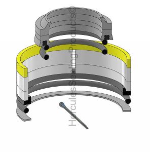 Hydraulic Seal Kit, Rod 1.750 x Bore 3.500, Models 12B, 55A, 55A-II, 55-III, 55-IIIA, 55-IIIA GRR, 55B, 75B, LF75B, 125B (VME-2516072)