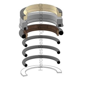 Hydraulic Seal Kit, Rod 65.000 x Bore 100.000, Models MD-140BLC (YUT-2438U974R100)