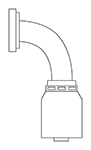 Balflex BW23 Series SAE Code 61 Flange 90° Long Drop (3000 PSI)